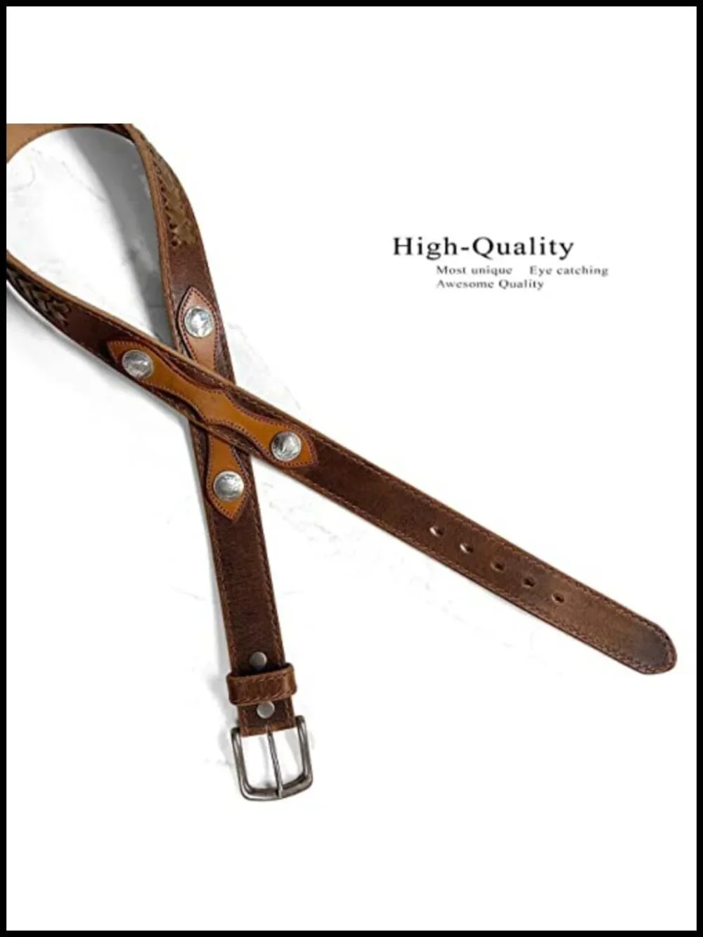 Full Grain Leather Braided Belt 38mm - Hand Laced Western Vintage -